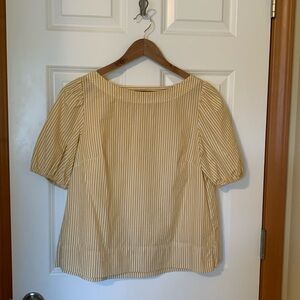 J crew striped puff sleeve top